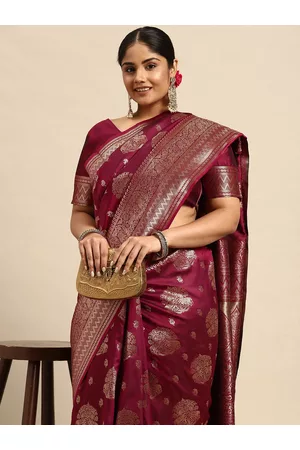 Sztori Ethnic Motifs Zari Silk Blend Banarasi Saree