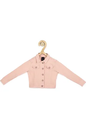 Allen Solly Girls Pink Solid Denim Jacket