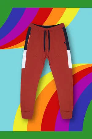 3 PIN Boys Anti-Odour Colourblocked Cotton Mid-Rise Joggers