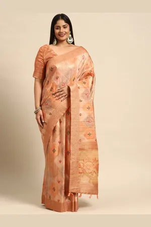 Sztori Floral Zari Silk Cotton Banarasi Saree