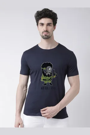 Friskers Men Navy Blue & peacoat Printed T-shirt