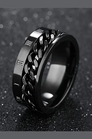 Meenaz Men Silver-Plated Textured Finger Ring