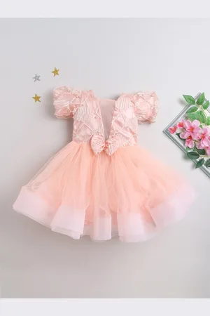 MANY FROCKS & Girls Threadwork Bow Detail Fit & Flare Dress