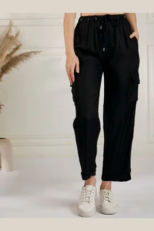 marie claire Women Black High-Rise Plain Trousers