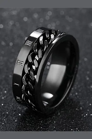 Meenaz Men Silver-Plated Chain Linked Finger Ring