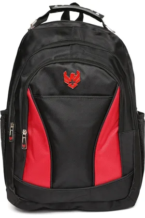 Swiss Eagle Unisex Black & Red Colourblocked Backpack