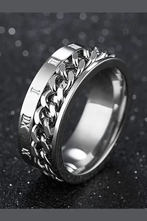 Meenaz Men Silver Plated Stainless Steel Finger Ring