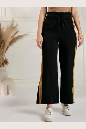 marie claire Women Black High-Rise Plain Parallel Trousers