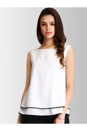 FableStreet Women White Solid Top