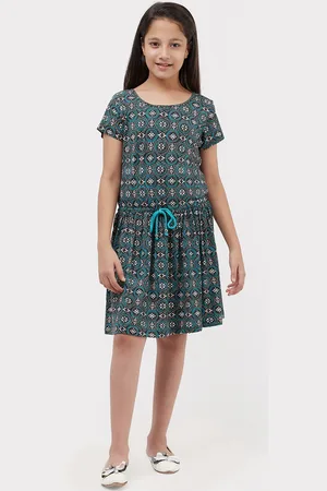 CACA CINA Girls Multicoloured Printed Fit and Flare Dress