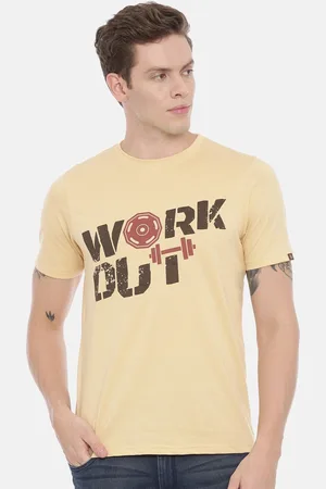 Bushirt Men Beige Printed Round Neck T-shirt