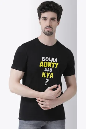Friskers Men Black Typography Printed Applique T-shirt