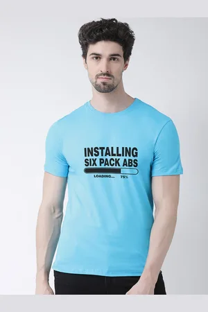 Friskers Men Turquoise Blue Typography Printed T-shirt
