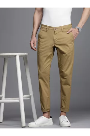 Louis Philippe Men's Relaxed Fit Formal Trousers (LPTPMRGBZ73818_Beige_38)  : : Fashion