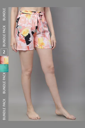 Boston Club Women Pack Of 2 High-Rise Printed Lounge Shorts