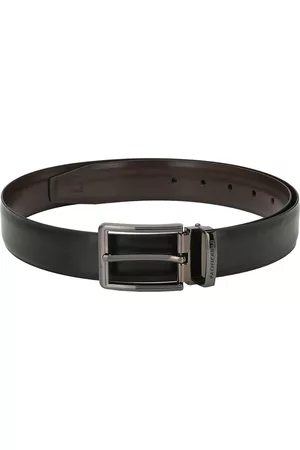 Pacific Men Black & Brown Solid Reversible Belt