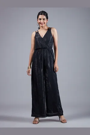 20Dresses V-Neck Double Strap Shimmer Basic Jumpsuit