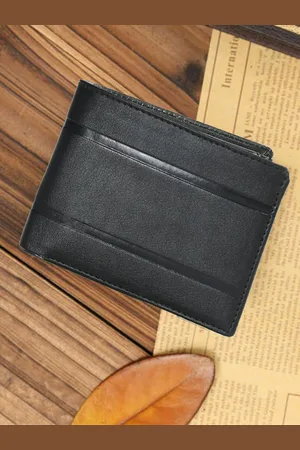 Mast & Harbour Black Striped Two Fold Wallet