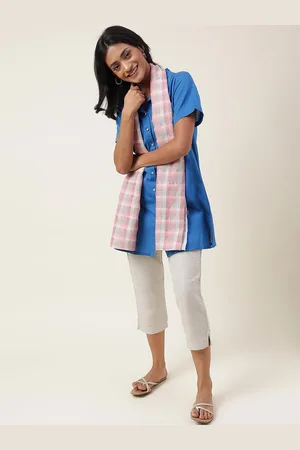 Fabindia Checked Cotton Blend Stole
