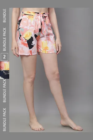 Boston Club Women Pack Of 2 High-Rise Floral Printed Lounge Shorts