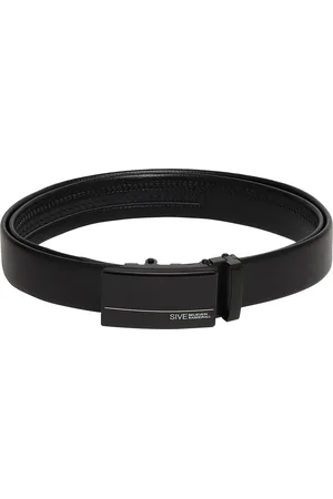 Mast & Harbour Men Black Textured Slim Formal Belt
