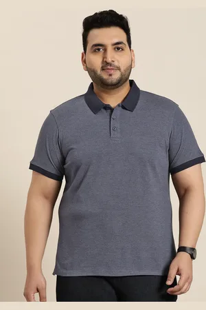 Sztori Men Plus Size Polo Collar Bio Finish Pure Cotton T-shirt
