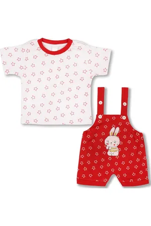 Wish Karo Boys Printed T-shirt with Dungaree