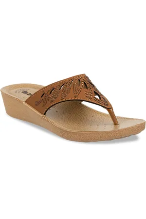 Inblu Embellished Lightweight Anti-Skid Open Toe Flats With Laser Cuts