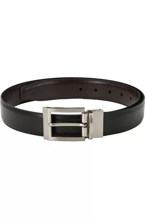 Pacific Men Black & Brown Solid Reversible Belt