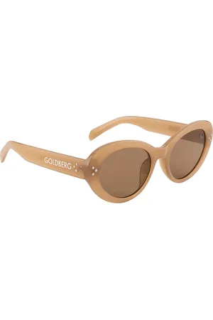 Gold Berg Unisex Brown Lens & Brown Cateye Sunglasses with UV Protected Lens