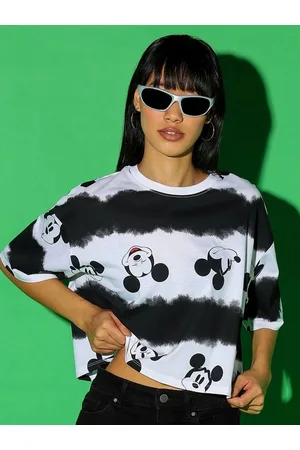Bewakoof X Official Disney Merchandise Mickey Mouse Print Oversized Crop Top