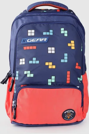 GEAR Kids Colourblocked & Printed Backpack- 21.5 L