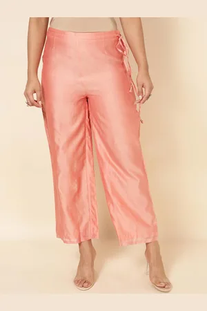 Fabindia Women Cotton Silk Plain Parallel Trousers