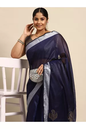 Sztori Solid Zari Pure Cotton Bhagalpuri Saree