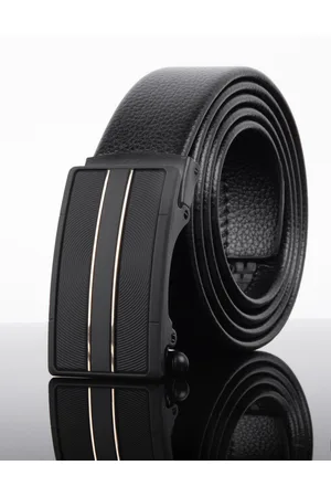 Mast & Harbour Men Black Textured Slim Belt