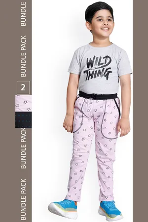 IndiWeaves Boys Pack Of 2 Printed Cotton Track Pants
