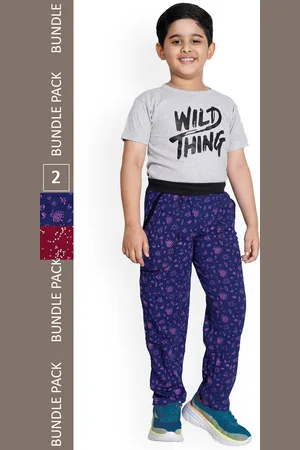 IndiWeaves Boys Pack Of 2 Printed Cotton Track Pants