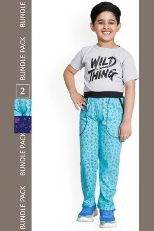 IndiWeaves Boys Pack Of 2 Graphic Printed Cotton Track Pants