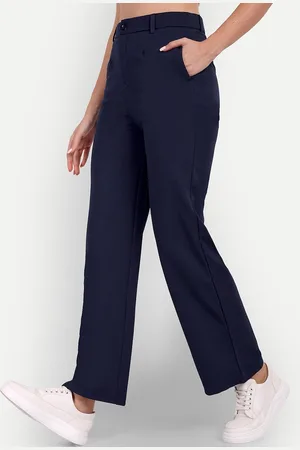 Broadstar Women Tailored Straight Fit High-Rise Trousers