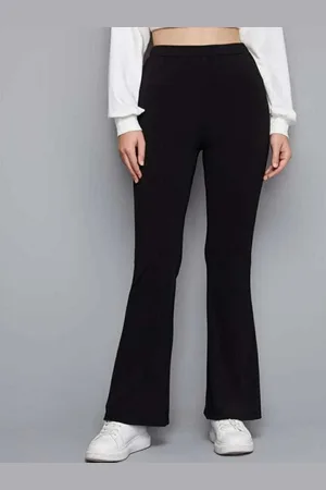 Broadstar Women Relaxed Straight Leg Flared High-Rise Bootcut Trousers