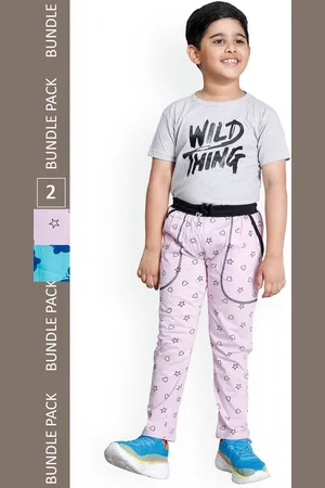 IndiWeaves Boys Pack Of 2 Printed Cotton Track Pants