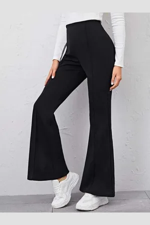 Broadstar Women High-Rise Relaxed Straight Leg Flared Bootcut Trousers