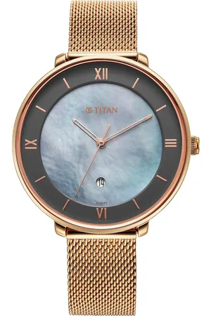 Titan Women Brass Mother of Pearl Dial Bracelet Style Straps Analogue Watch