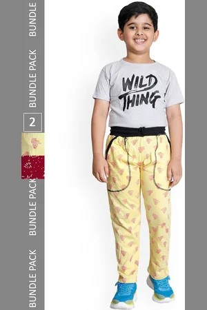 IndiWeaves Boys Pack Of 2 Printed Cotton Track Pants