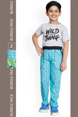 IndiWeaves Boys Pack Of 2 Printed Cotton Track Pants