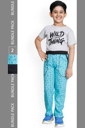 IndiWeaves Boys Pack Of 2 Printed Cotton Mid-Rise Track Pants