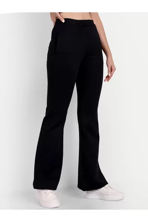 Broadstar Women Relaxed Straight Leg High-Rise Bootcut Trousers