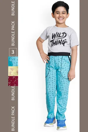 IndiWeaves Boys Pack Of 2 Printed Cotton Track Pants