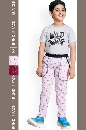 IndiWeaves Boys Pack Of 2 Graphic Printed Cotton Track Pants