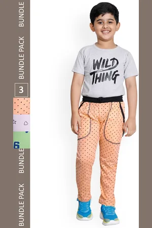 IndiWeaves Boys Pack Of 3 Graphic Printed Cotton Track Pants